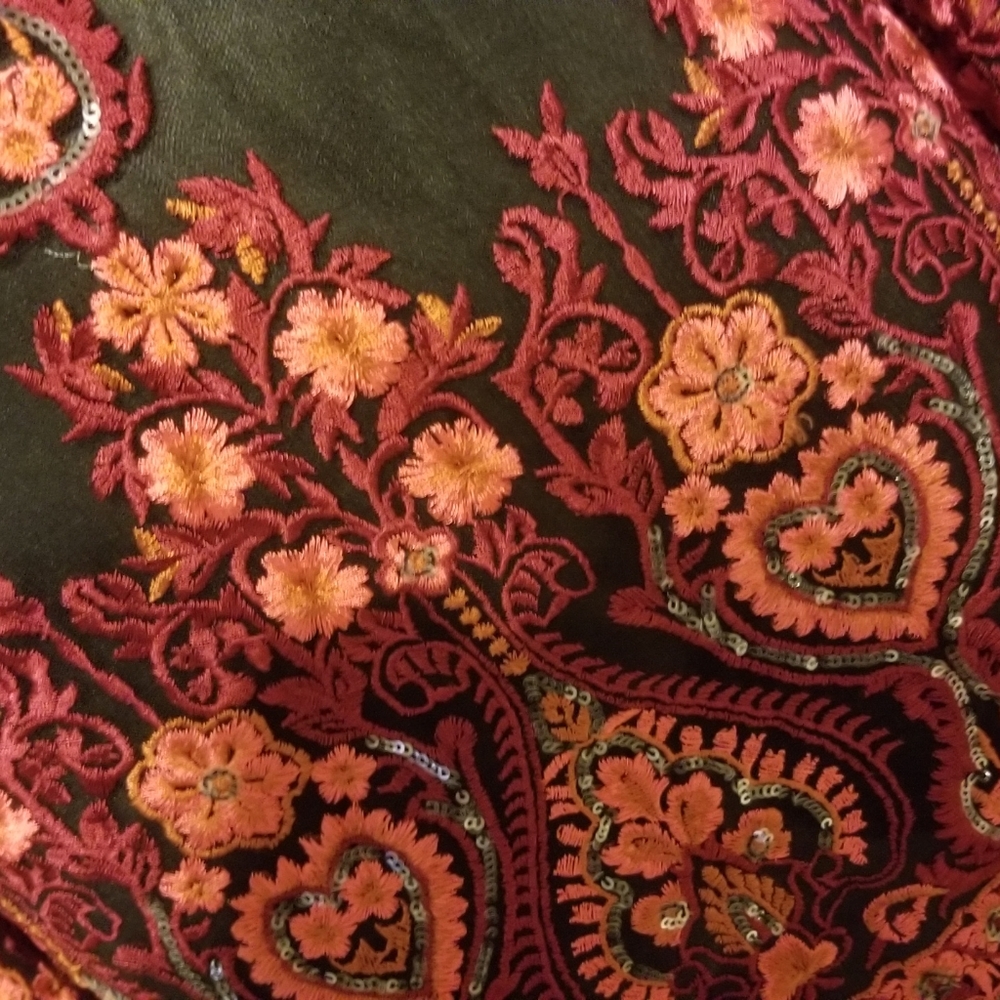 INC black with red embroidery